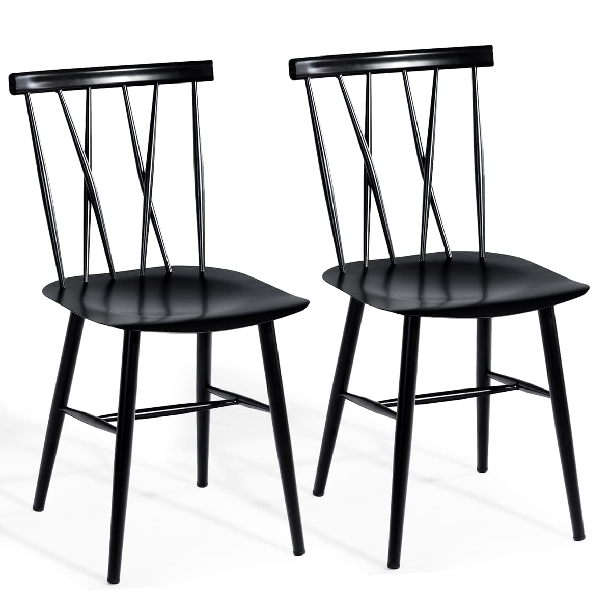 Lot de 2 Chaises de Salle à Manger En Métal Lot de 2 Chaises de Cuisine Modernes avec Haut Dossier e