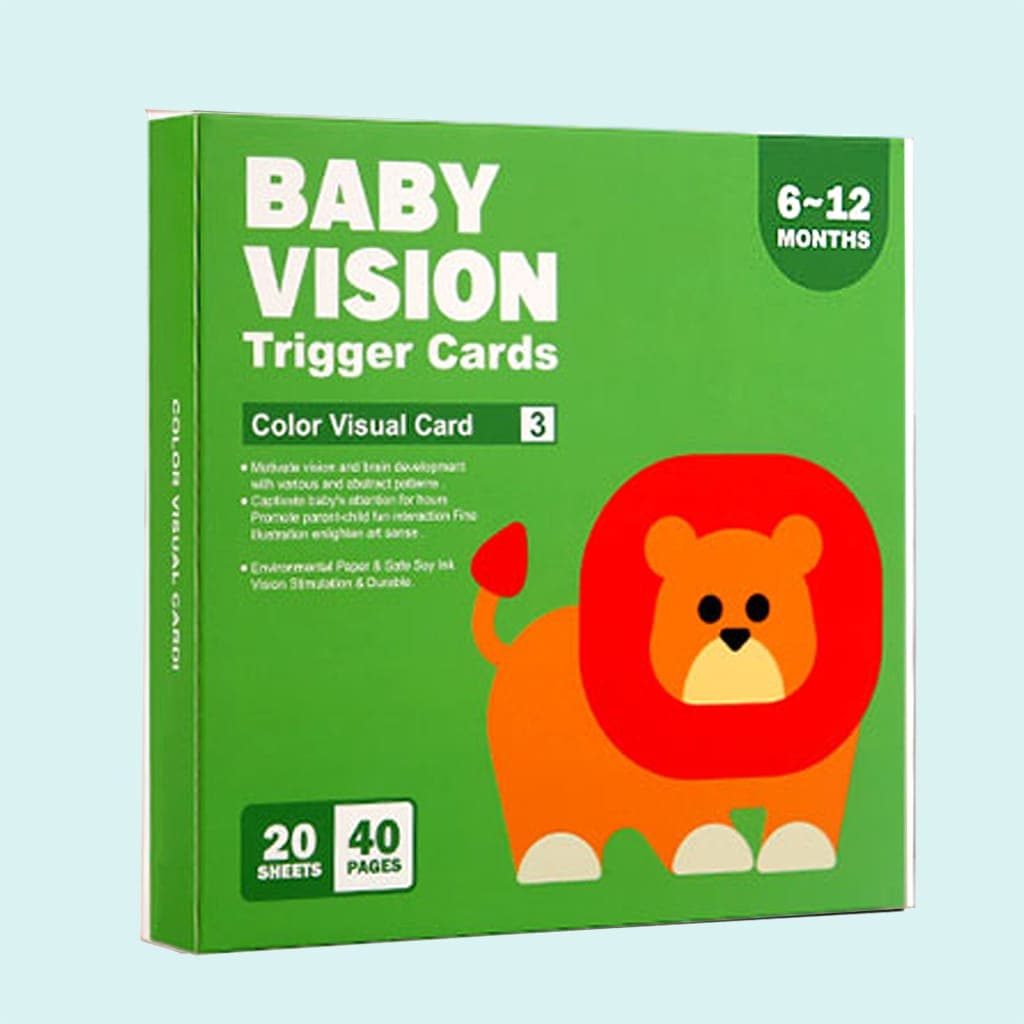 Cartes de stimulation visuelle pour bébé, cartes de déclenchement de vision de bébé en couleur 5,5 '' X 5,5 '', cartes de stimulation visuelle